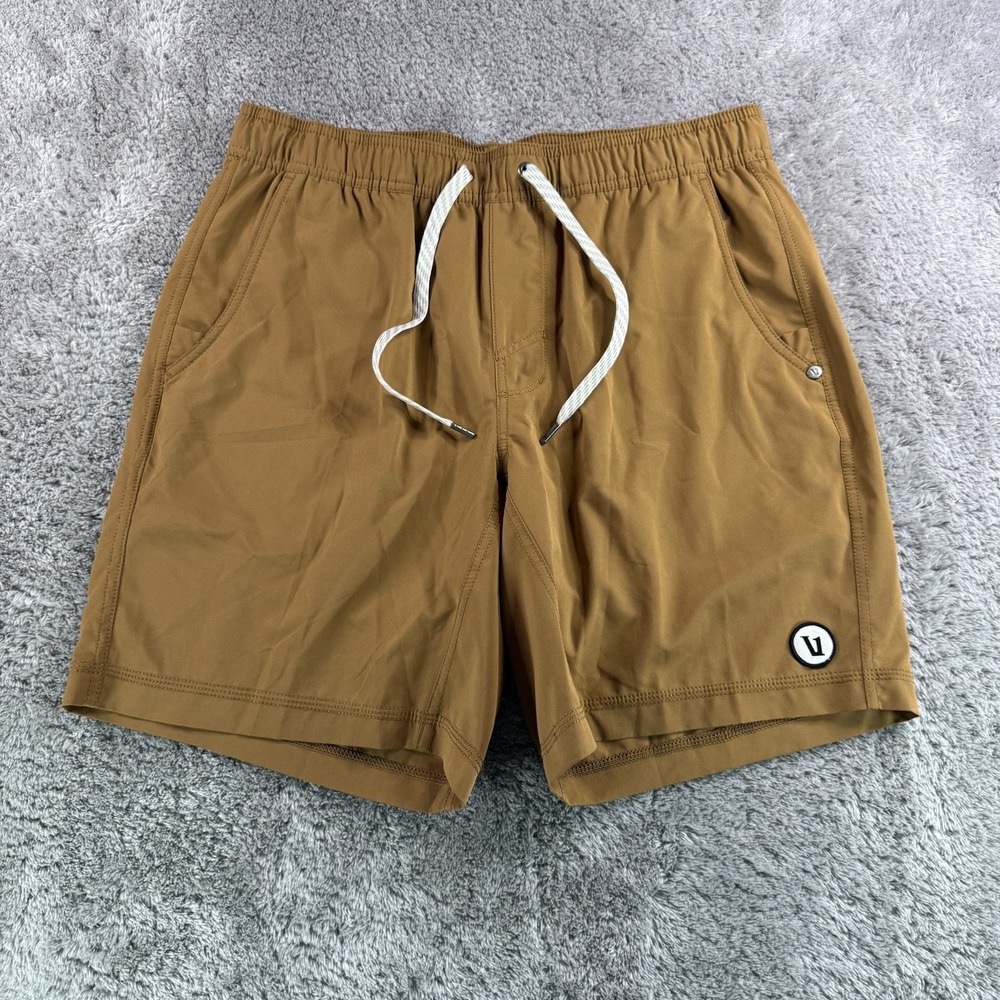 Vuori Kore Shorts Mens Medium Brown 7” Inseam Lined Stretch Athletic Workout